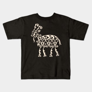 Yule Goat Retro Christmas Pattern Kids T-Shirt